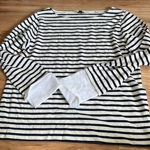 Jcrew striped long sleeve blouse top size large